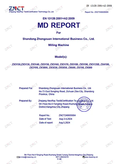 Rapport MD (Fraiseuse)