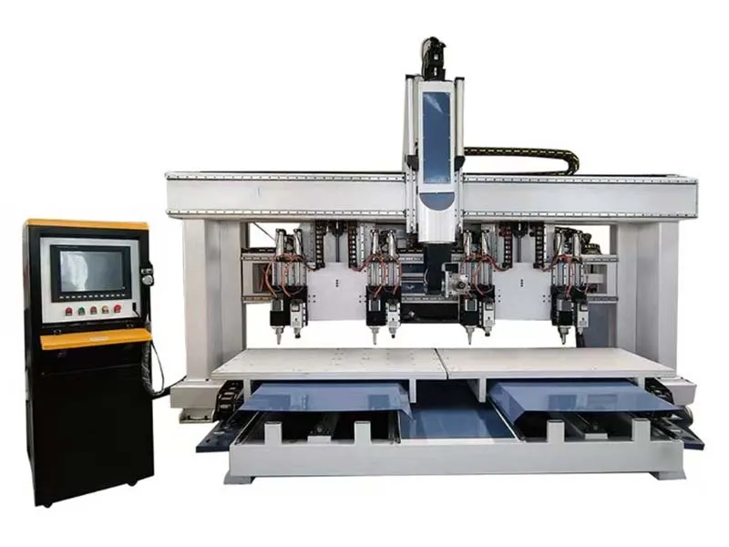 CNC centre d'usinage 5 axes à quatre tables pour le bois